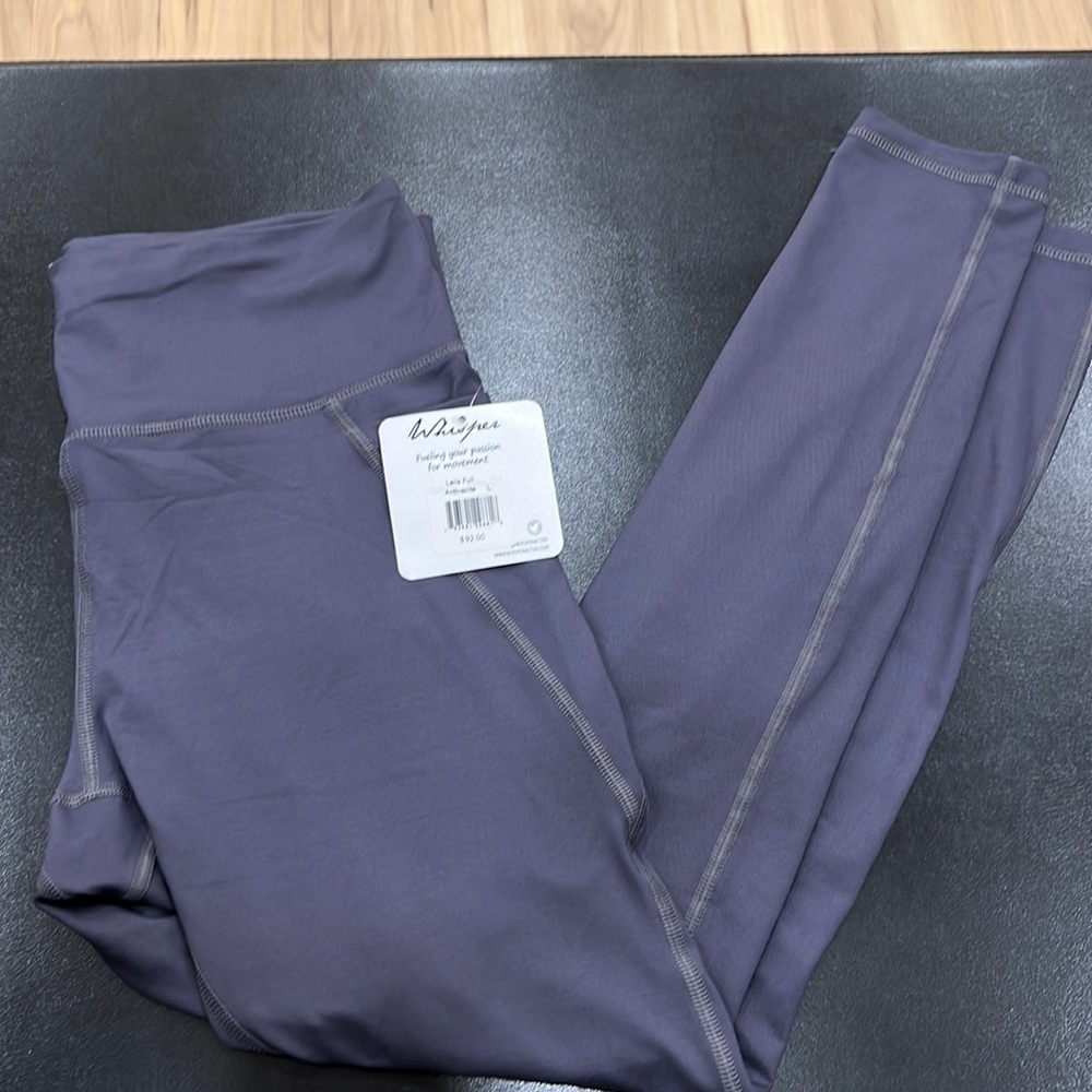 NWT Whisper high waisted full length leggings sz L with side pockets